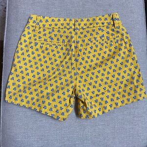 J. Crew Women’s Yellow blue floral block print 5” chino Bermuda shorts 0